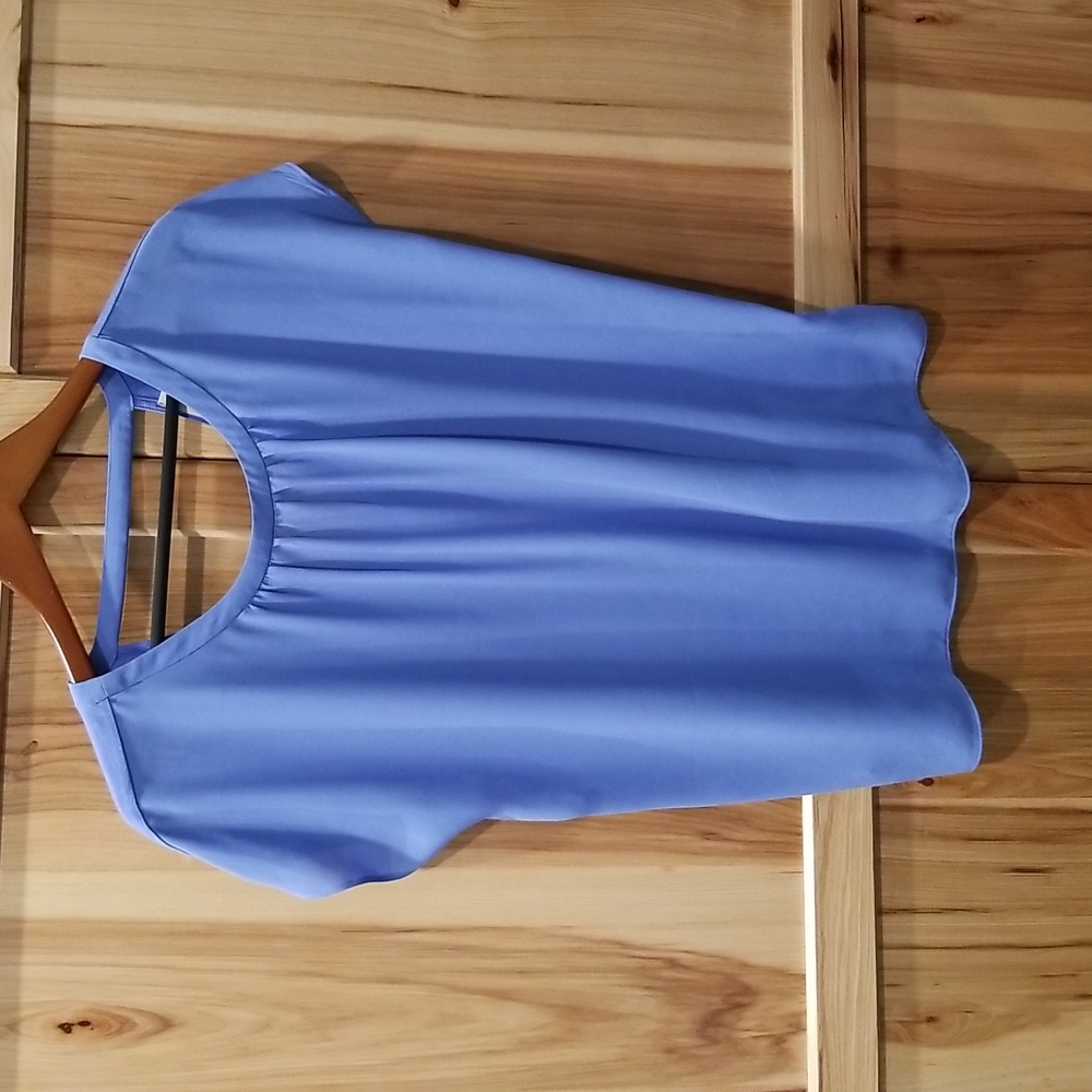 Womens Ann Taylor LOFT Women Blue Short Sleeve Top -Size M
